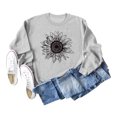 thumbnail image 2 of Sudadera con cuello redondo de girasol para mujer, transpirable, cómoda, holgada, de manga larga, para uso diario, gris, XL, 2 of 4