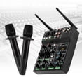 thumbnail image 4 of Wildnix 4-Channel Audio Mixer with Bluetooth, USB Playback, 48V Phantom Power, Wireless Microphone, Equalizer & Independent Control for Live Sound, 4 of 5