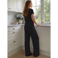 thumbnail image 6 of SUNBS Lounge Set for Women Two Piece Outfit Sets Henley Shirt Wide Leg Pants Casual Sweat Suit, 6 of 11