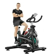 SKONYON Adjustable Exercise Stationary Bike Aerobic with LCD Display and Water Bottle Cage