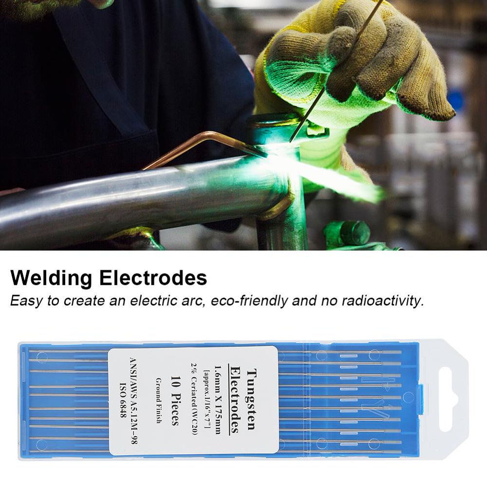 LYUMO TIG Electrodes,10pcs WC20 Cerium Tungsten TIG Electrodes for