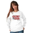 thumbnail image 4 of Glory to God Jesus Christ Faithful Unisex Plus Fleece Graphic Sweatshirt Brisco Brands 4X, 4 of 5