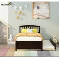 thumbnail image 3 of Bellemave Simple Style Twin Size Wood Platform Bed Frame Space Saving Twin Platform Bed with Trundle and Headboard, No Box Spring Needed, Espresso Black, 3 of 11