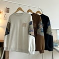 thumbnail image 5 of Mens Crew Neck Pullover Long Sleeve Lightweight Sweater Fashion Embroidery Top, 5 of 5