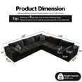 thumbnail image 2 of 118" V Shaped Corner Modern Sofa Modular Sectional Cloud Couch,Deep Seat Upholstered Couches with Plush Corduroy Fabric for Living Room Furniture,Bedroom and Apartment,No Assembly Required,Black, 2 of 7