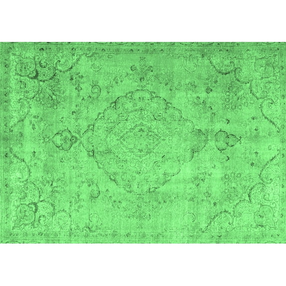Ahgly Company Indoor Rectangle Persian Emerald Green Traditional Area Rugs, 3' x 5'