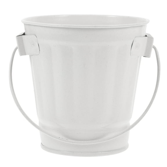 ETHZZLE 1Set Decorative Metal Bucket White Iron Portable Bucket For Gardening