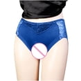 thumbnail image 3 of Blmnix Crotchless Panties Underwear for Women Tummy Control High Waisted G String Lace Blue Cotton Underwear Women, 3 of 4