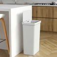 thumbnail image 4 of 13.2 Gallon White Plastic Sensor Trash Can Durable Dent-Proof 50 L Rectangular Slim Bin, 4 of 7