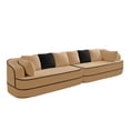 thumbnail image 5 of Aukfa 135" 4-Seater Modular Sofa for Living Room, 29" Deep Seat, Plush Teddy Velvet, Camel, 5 of 10