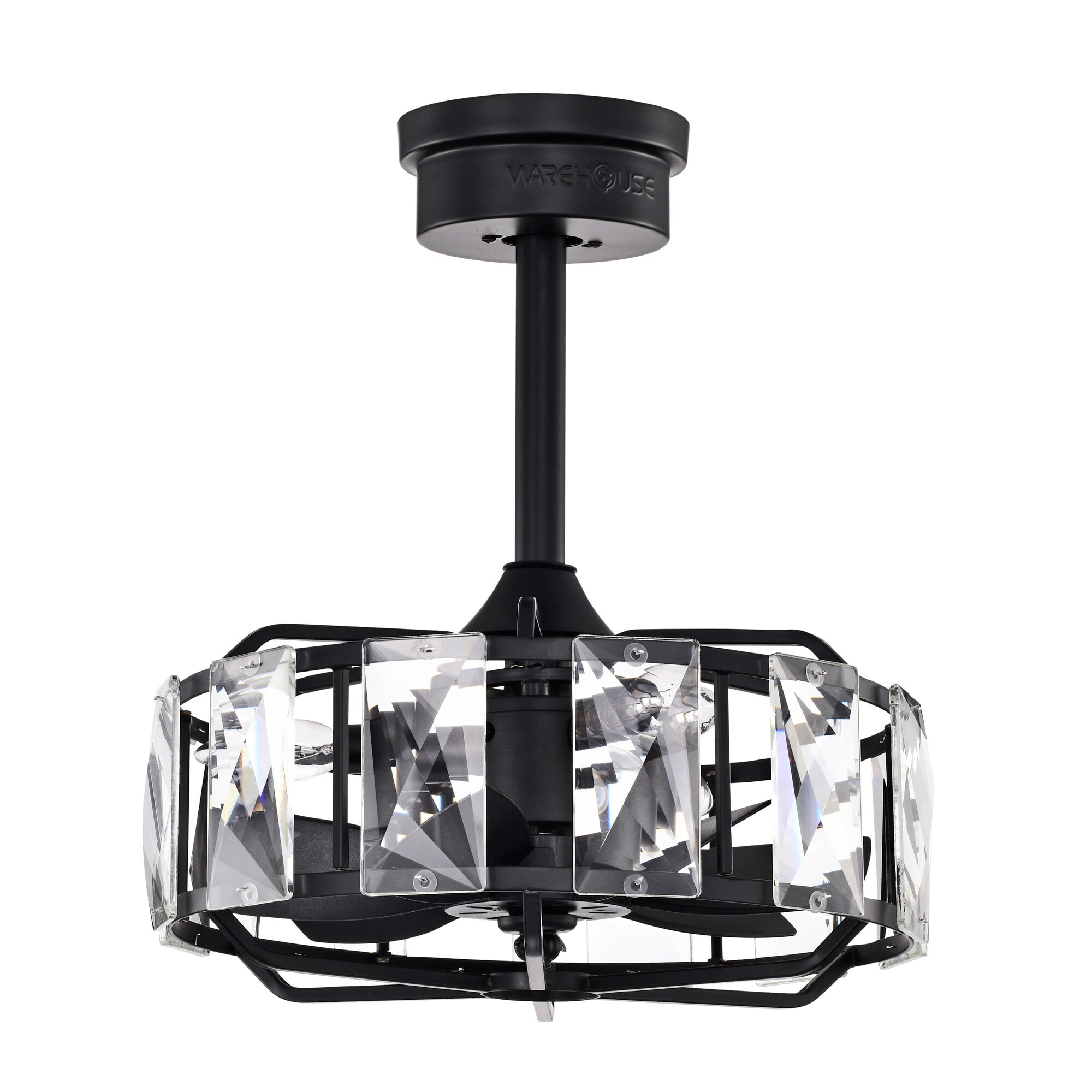 Alban 15.4 in. 3-Light Indoor Matte Black Finish Ceiling Fan with Light Kit