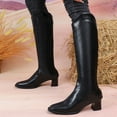 thumbnail image 5 of Wowcloth Winter Knee-High Boots for Women - Fashion Casual Solid Color with Rear Zipper and Chunky Low Heel for Daily Wear, 5 of 9