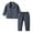 Blue, variant on LYMAYTER Kids Boys Girls Pajamas 1 Outfit Toddler V-Neck Long Sleeve Sleepwear Tops+ Pants Loungewear Set for 3M - 8Y