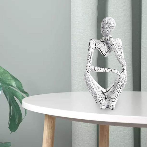 Estatuilla de Estatua de Abstracto Moderno, Escultura, Estante Coleccionable, Estantería, Adorno de Mesa de Café , Blanco Derecha L Macarena Escultura del pensador