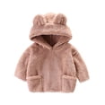 thumbnail image 5 of Toddler Boys Girls Flannel Hooded Loungewear Set, Warm Top & Pants Home Wear Brown 2 Years, 5 of 7