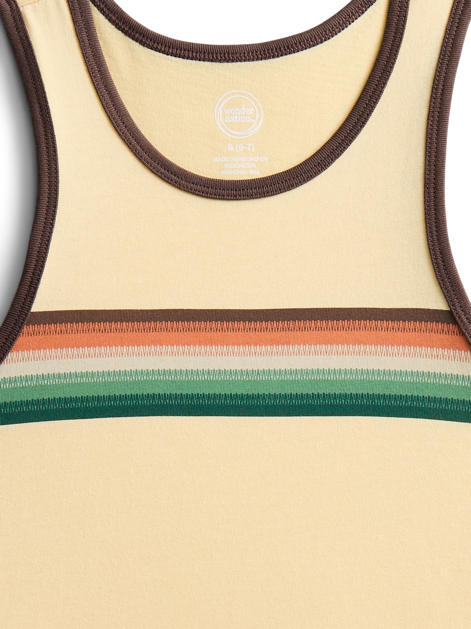 Wonder Nation Boys Chest Stripe Tank, Sizes XS-XXL and Husky