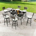 thumbnail image 2 of Patio Festival Metal 8-Piece Outdoor Dining Set in Black & Brown Finish, 2 of 10
