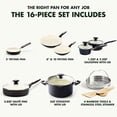 thumbnail image 3 of GreenPan Rio Healthy Ceramic - Juego de ollas y sartenes antiadherentes de 16 piezas, sin PFAS, apto para lavaplatos, color negro, 3 of 5