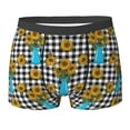 thumbnail image 6 of Men's Boxer Briefs, Bright sunflowers jug buffalo check plaid Soft Comfy Mens Underwear Boxer Briefs Breathable With Widen Waist, 6 of 7