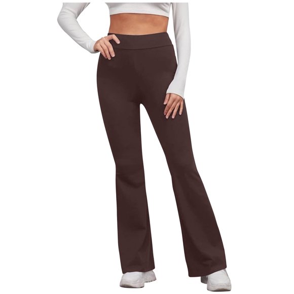 Flare Yoga Pants for Women - Soft High Waist Leggings Pants Workout Lounge Bell Bottom Jazz Dress Pants for Women on Clearance