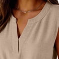 thumbnail image 6 of Women's Linen Sets V Neck Sleeveless Tunic Tank Tops & Wide Leg Pants Loose Fit Casual Homewear Fashion Trendy Loungewear 2026 Summer Beach Vacation Outfits, 6 of 9