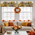 thumbnail image 4 of Fall Pumpkin Truck Valances for Windows, 42 x 18in, Watercolor Forest Thanksgiving Day Rod Pocket Kitchen Valance Curtain Light Filtering Window Treatments for Living Room Bedroom, 1 Panel, 4 of 7