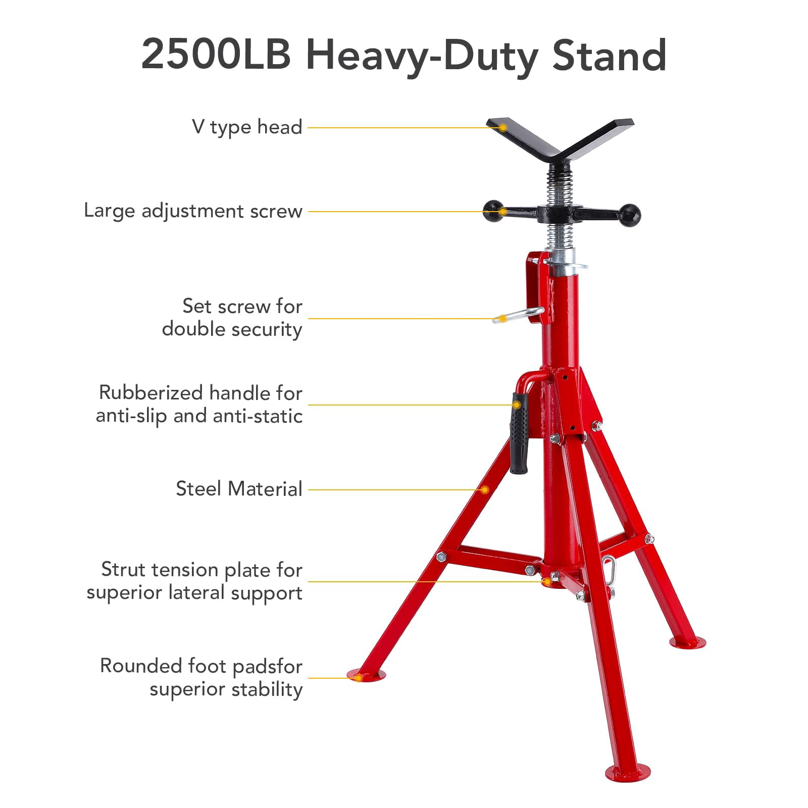 TROPOW Jack Stands,2500 lb Heavy Duty Steel,Load Carbon Steel Body Rugged and Durable