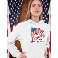 thumbnail image 2 of Liberty 4Th Of July Waving Flag Hoodie Women -Image by Shutterstock, Female x-Large, 2 of 4