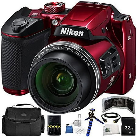 Nikon COOLPIX B500 Digital Camera (Red) 10PC Kit