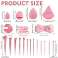 thumbnail image 2 of GIRACOA 34 PCs Professional Makeup Kit, 13Pcs Makeup Brush Set with 20 Pcs Facial Makeup Accessories and A Storage Bag, Multi-functional Makeup Tool Set(Pink), 2 of 7