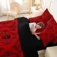 thumbnail image 5 of Homewish Vintage Death Skull 7-Piece King Bedding,Bohemian Damask King Bed in a Bag,Red,Halloween Bed Set,Black Reversible, 5 of 8