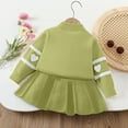 thumbnail image 5 of Zshosam Teen Girl Clothes Trendy Girls Clothes Ruffled Long Sleeve Top and Plaid Skirt Set Fall Winter Girls Outfits Size 1T 2T,(Green 1-2 Years), 5 of 5