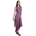 thumbnail image 3 of Moomaya Printed Womens Sleeveless Peter Pan Collar Kurta Pant Set,2 Piece Ethnic Set, 3 of 6