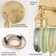 thumbnail image 3 of Lámpara de pared Shenmoyl Green Tulip Glass Plugin con cable, 3 of 8