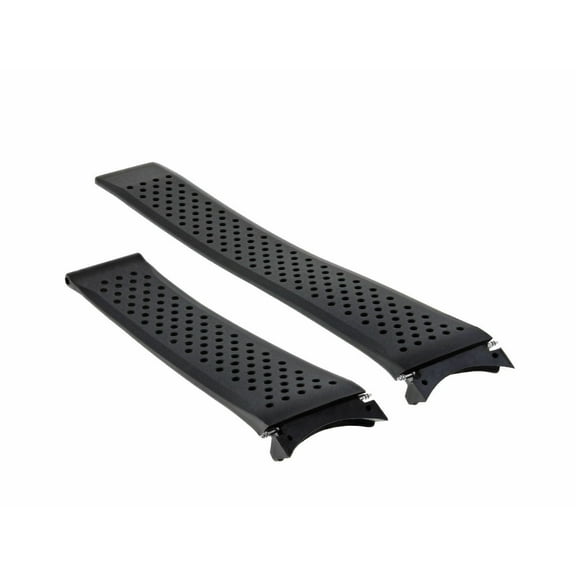 22MM RUBBER STRAP BAND FOR TAG HEUER CARRERA MONACO PERFORATED WATCH BLACK