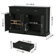 thumbnail image 7 of Homfa Modern Kitchen Sideboard Buffet Table, 4 Door 2 Drawer Wood Storage Cabinet Coffee Bar for Living Room Entryway, Black, 7 of 7