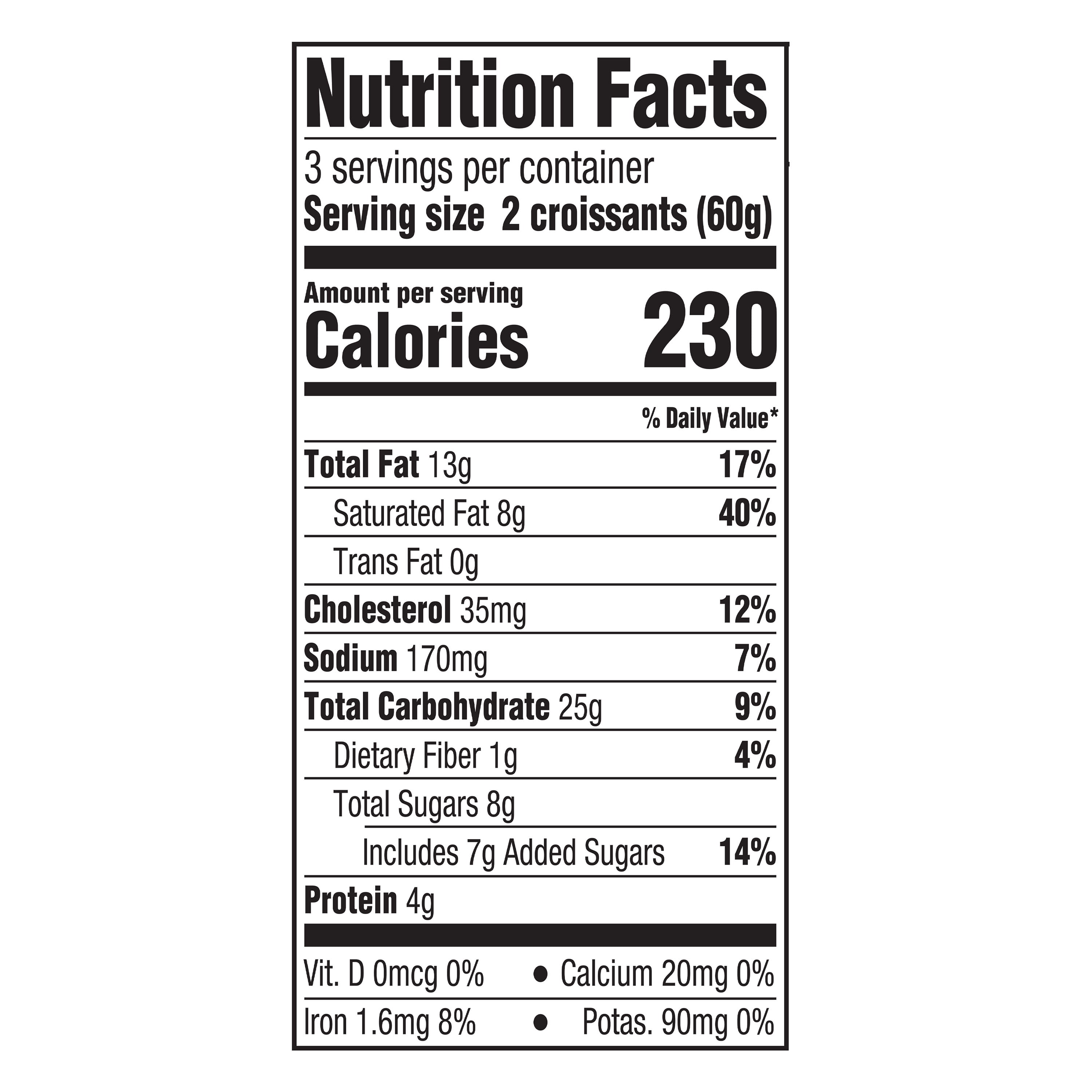 Marketside Mini Chocolate Baked Croissants, 6.35 oz, 6 Count