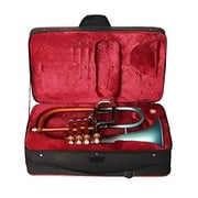 SUMMER SALE Flugel Horn 4 Valve Bb Pitch Orange And Green Colored W/Case, MP