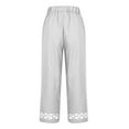 thumbnail image 5 of HongQid Women's Linen Capri Pants with Elastic Waist Petite Summer Beachwear Lightweight Cropped Trousers, 5 of 5