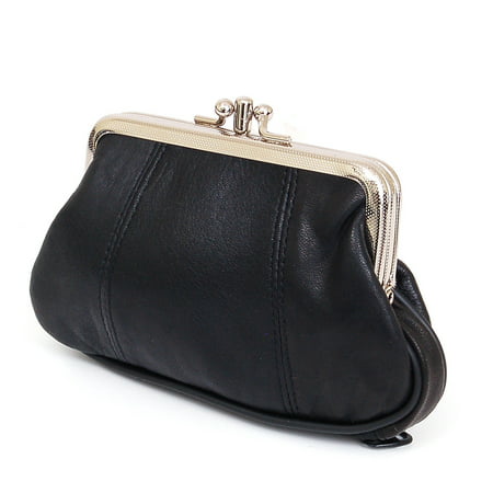 Leather Womens Wallet Metal Frame Coin Purse ID Credit Card Case Coin Purse Mini - www.semashow.com