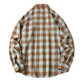 thumbnail image 3 of Donemore Men's Checkered Print Hooded Casual Jacket - Relaxed Fit Long Sleeve Button Front Drawstring Design Fashionable Outerwear, 3 of 3