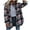 Pink, variant on Womens Plaid Jacket Long Sleeve Lapel Button-Down Flannel Shirts Wool Blend Shacket Coat Casual Tops Outwear with Pocket(Gray,M)