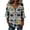 Light Blue, variant on Domzest Womens 3/4 Sleeve Lenth Linen Tops V Neck Boho Floral Print Tunic Shirt Casual Loose Fit Button Up Blouse Multicolor S