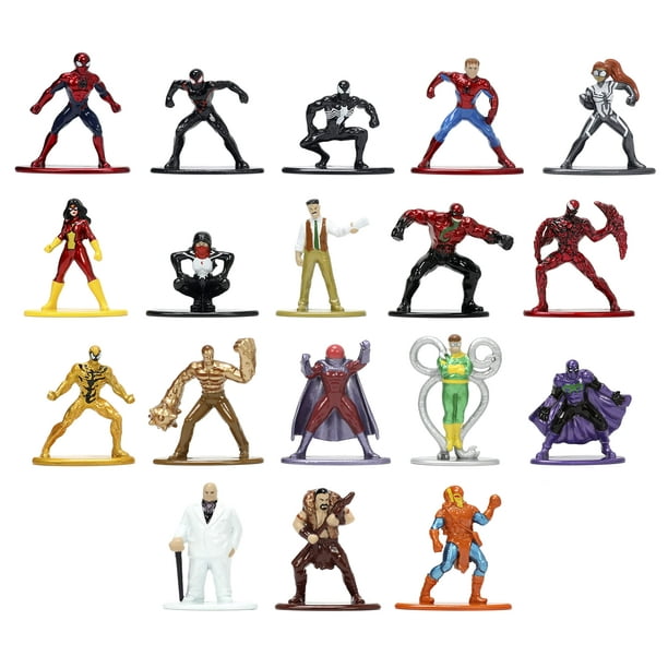 Figuras fundidas a presión Jada Toys Marvel Spider-Man, paquete de 18 unidades, serie 8