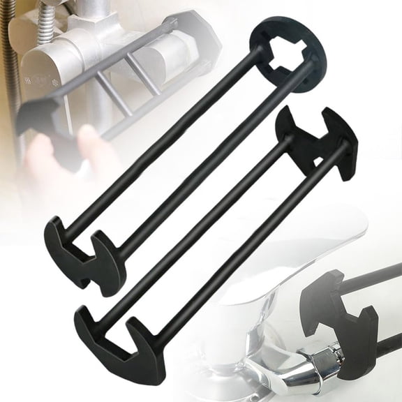 CoreLiving Multifunctional Sink Wrench and Basin Faucet Tool for Tight Spaces Under Sink, Heavy Duty Alloy Plumbing Wrench for Faucet Installation Removal Tub Drain Garbage Disposal, 2 Pack