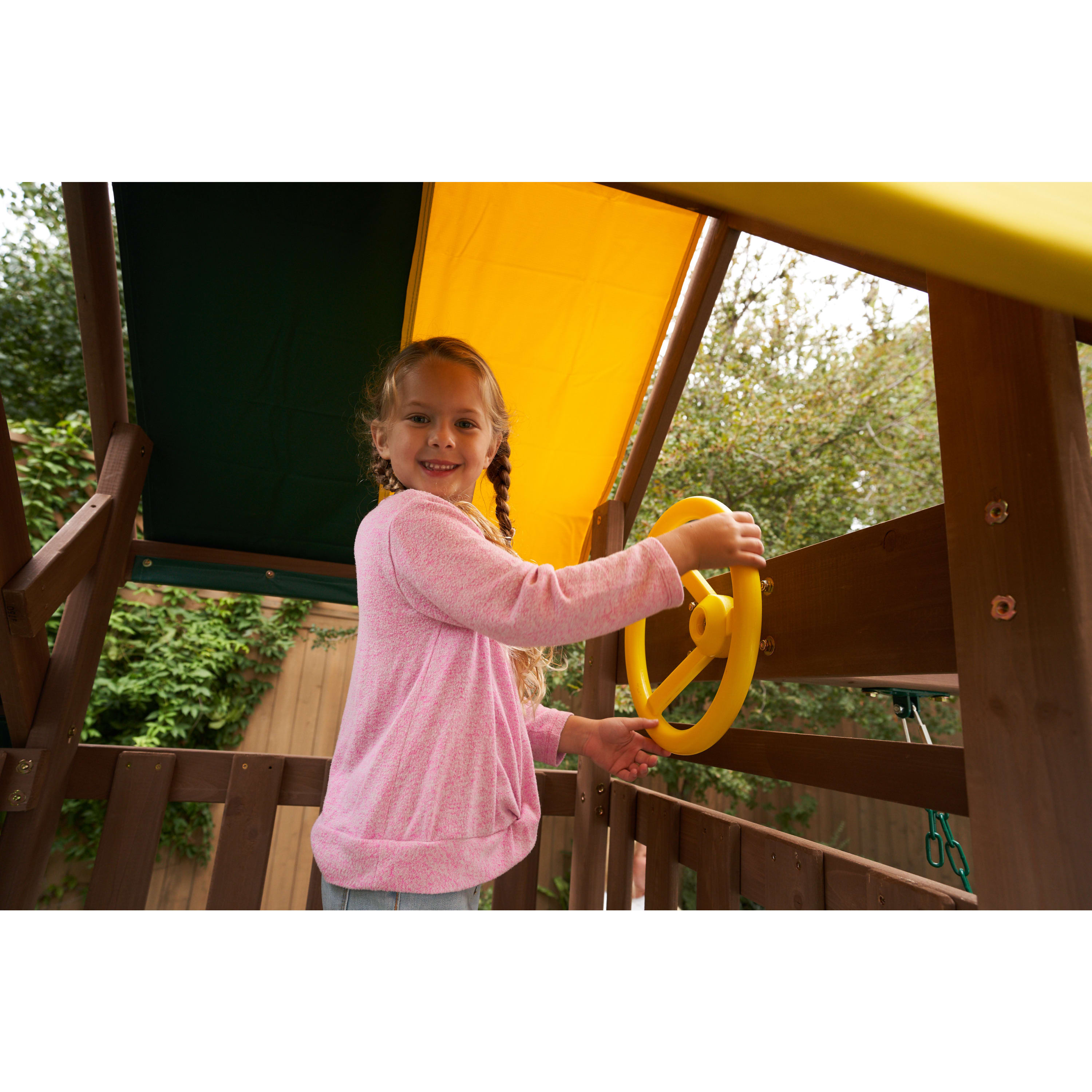 KidKraft Arbor Crest Wooden Swing Set / Playset with Table and Bench