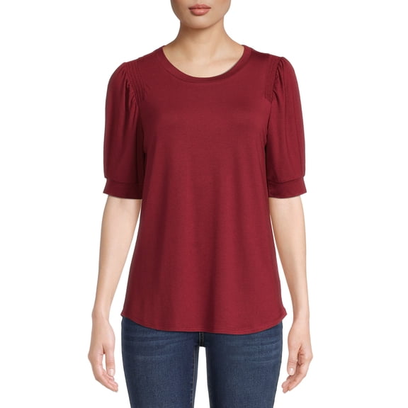 Time and Tru Women's Sheared Shoulder Top