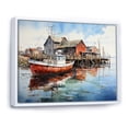 thumbnail image 2 of Designart "Port Portside Reflection Painting I" Nautical & Beach Floater Framed Wall Decor, 2 of 7