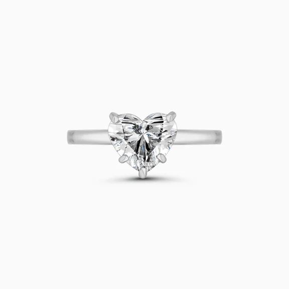 Spot Jewel 2.1 Ct Heart Cut Lab Diamond Rings - 14K White Gold Plated Ring for Her - Engagement Ring for Women's - Proposal Rings - Heart Shape Anniversary Gift - Silver Wedding Jewelry for Her