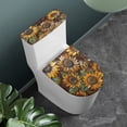 thumbnail image 2 of HELLHERO Sunflower Pattern Soft Non-Slip 2 Pack with Stretch Toilet Cover Set Washable, 2 of 8